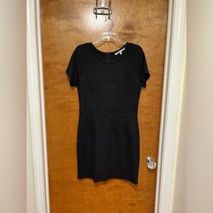 Black shimmer short sleeve dress
